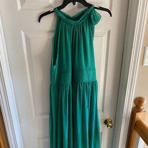 Green Tied Halter Neck Gown